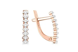 Серьги Дорожки из красного золота с 16 фианитами