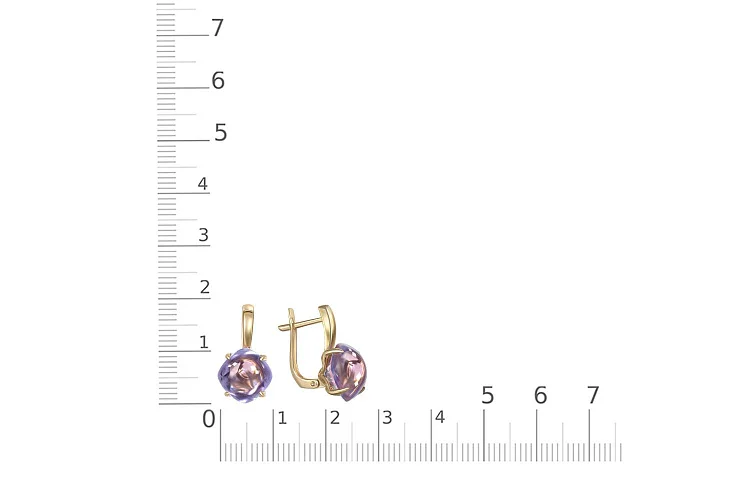 Серьги из жёлтого золота с 2 наноситалами