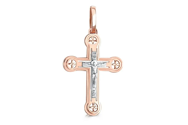 Крест из красного золота без вставок