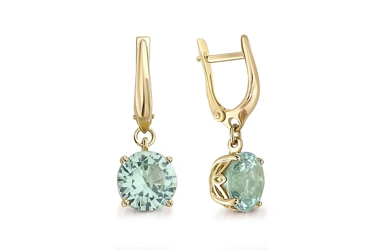 Серьги из жёлтого золота с 2 наноситалами