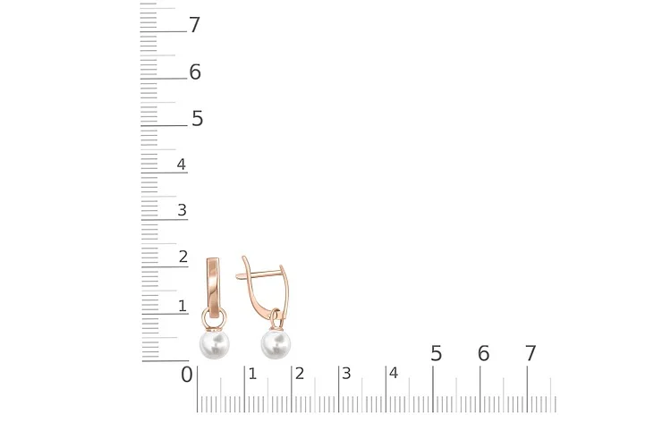 Серьги-трансформеры из красного золота с 2 жемчужинами