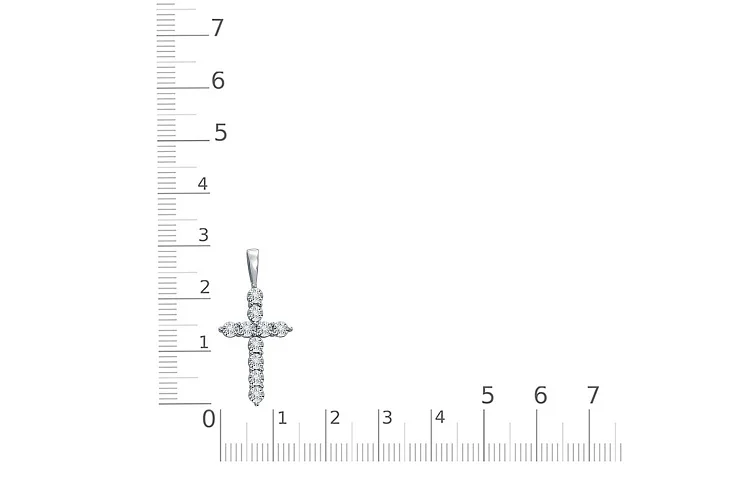 Подвеска Крест из белого золота с 10 бриллиантами