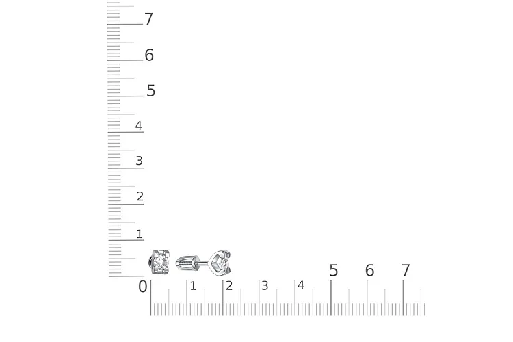 Серьги-пусеты из белого золота с 2 бриллиантами