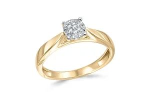 Кольцо Малинка из жёлтого золота с 7 бриллиантами