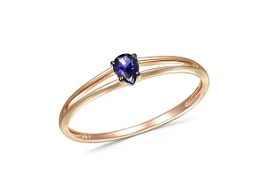 Кольцо из красного золота с сапфиром