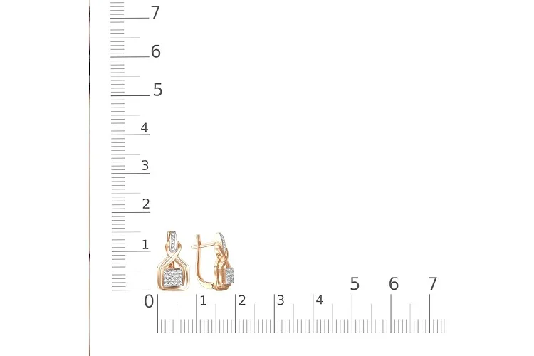 Серьги из красного золота с 50 бриллиантами