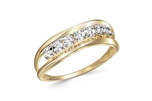 Кольцо Дорожка из жёлтого золота с 7 бриллиантами