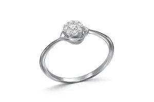 Кольцо Малинка из белого золота с 9 бриллиантами