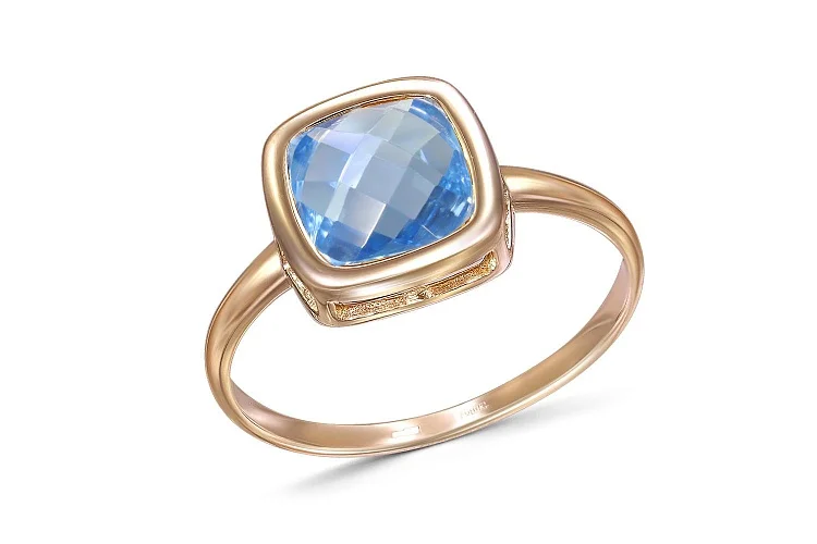 Кольцо из красного золота с топазом swiss
