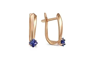 Серьги из красного золота с 2 корундами