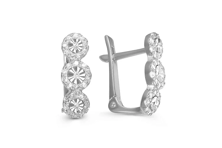 Серьги из белого золота с 62 бриллиантами