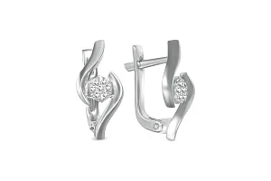 Серьги из белого золота с 14 бриллиантами