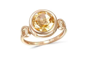 Кольцо из красного золота с цитрином