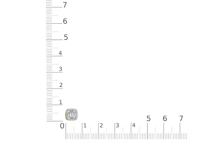 Подвеска Квадрат из красного золота с 21 бриллиантами