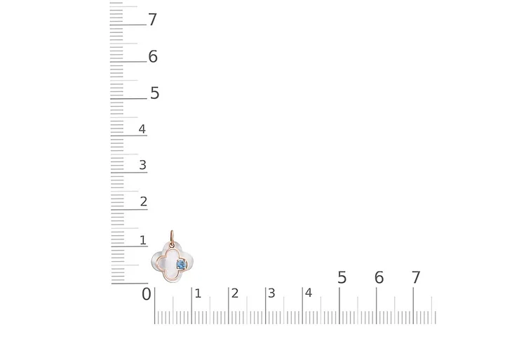 Подвеска Клевер из красного золота с перламутром и топазом swiss