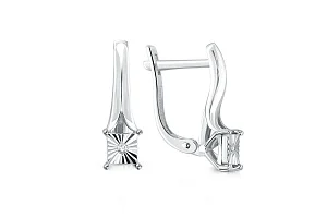 Серьги из белого золота с 2 бриллиантами