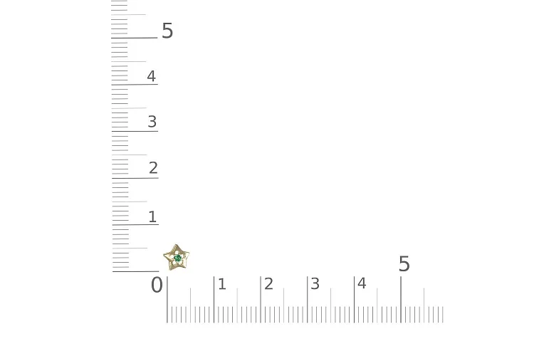 Подвеска Звезда из жёлтого золота с изумрудом и бриллиантом