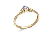 Кольцо из жёлтого золота с танзанитом