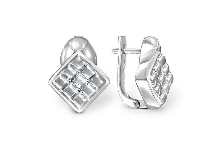 Серьги из белого золота без вставок