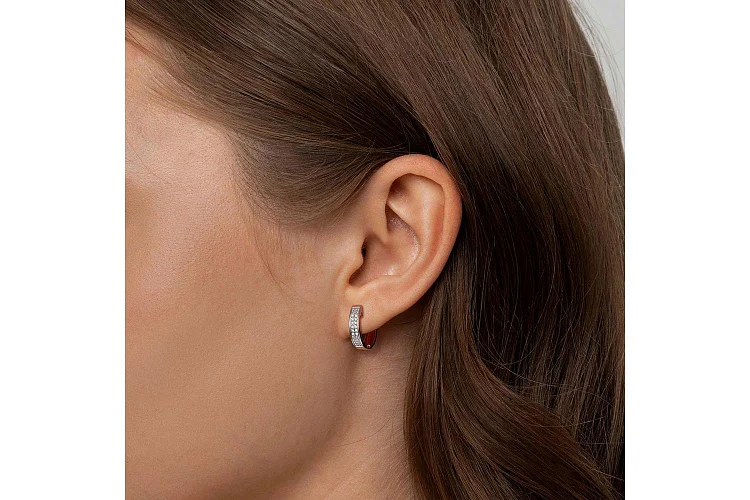 Серьги Дорожки из красного золота с 48 бриллиантами