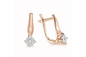 Серьги из красного золота с 2 бриллиантами