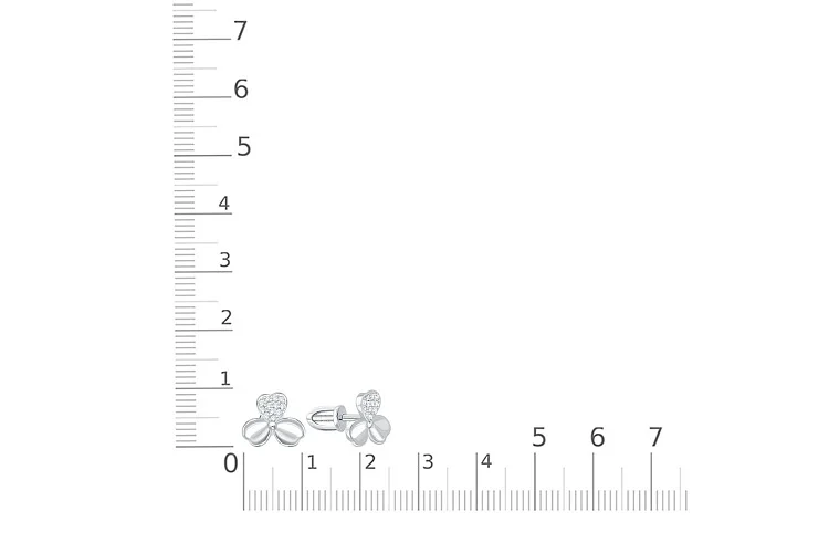 Серьги-пусеты Клевер из белого золота с 24 бриллиантами