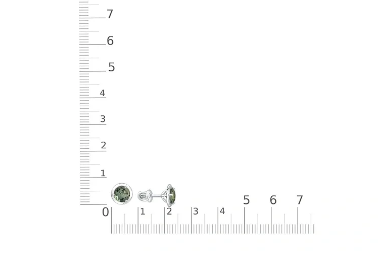 Серьги-пусеты из белого золота с 2 турмалинами