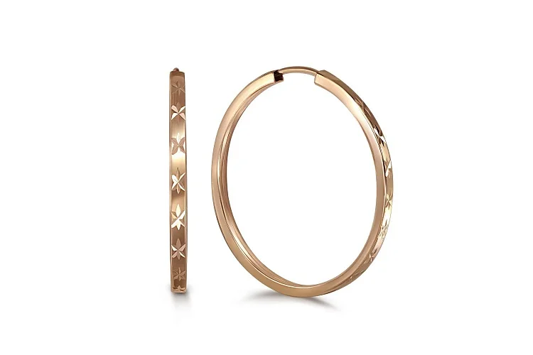 Серьги-конго из красного золота без вставок