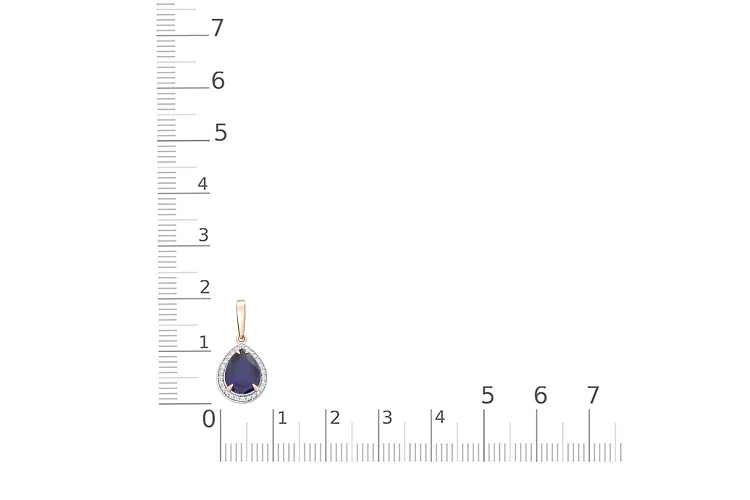 Подвеска из красного золота с корундом и 26 фианитами