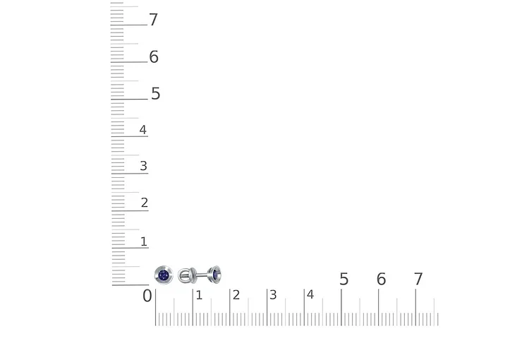 Серьги-пусеты из белого золота с 2 сапфирами
