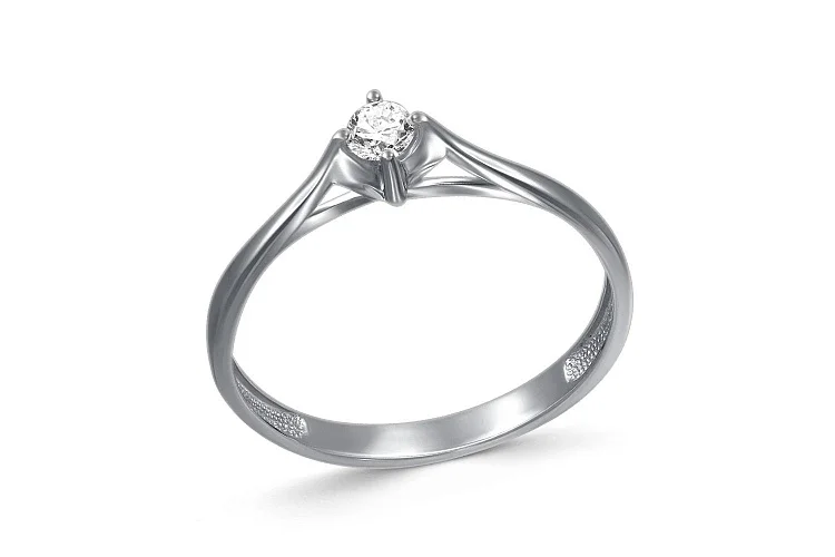 Кольцо из белого золота с бриллиантом