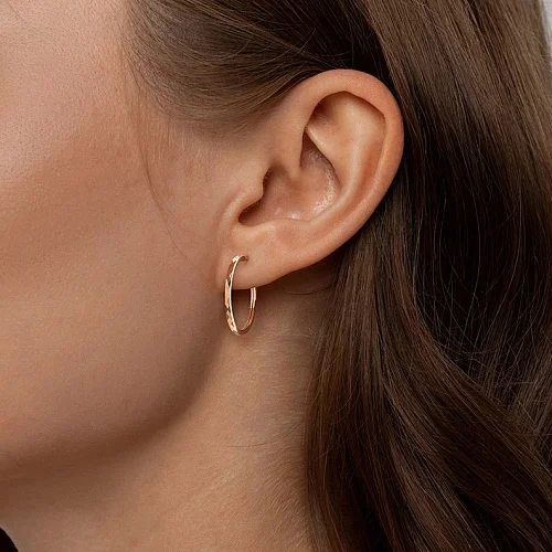 Серьги-конго из красного золота без вставок