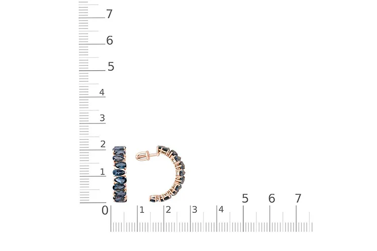 Серьги-пусеты Дорожки из красного золота с 24 топазами лондон