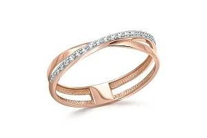 Кольцо Дорожка из красного золота с 17 фианитами