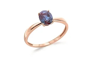 Кольцо из красного золота с александритом