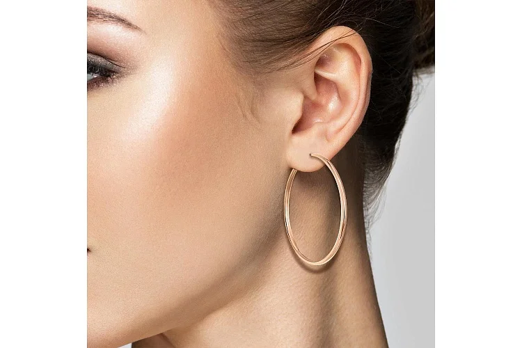 Серьги-конго из красного золота без вставок