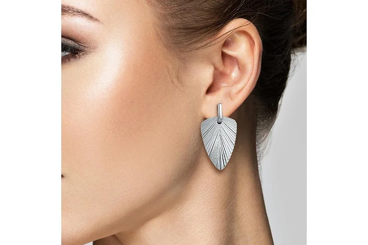 Серьги-трансформеры из белого золота без вставок