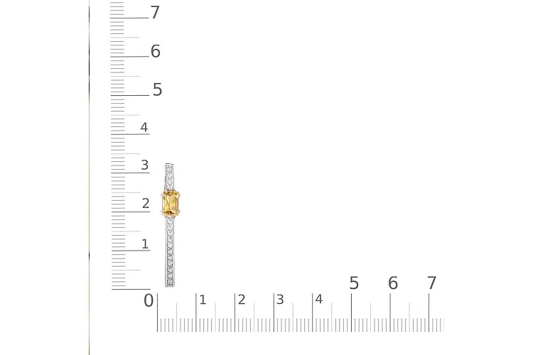 Подвеска Дорожка из красного золота с цитрином и 15 фианитами