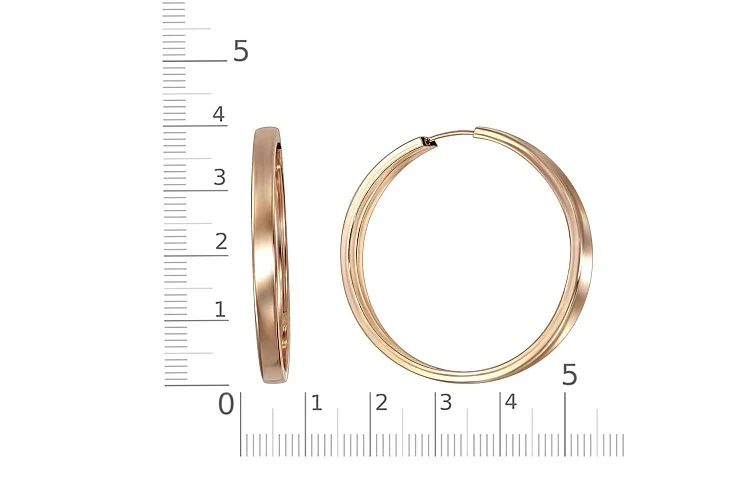 Серьги-конго из красного золота без вставок