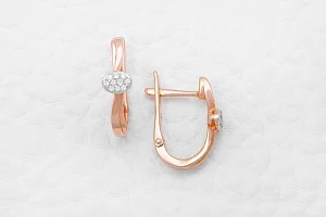 Серьги из красного золота с 20 бриллиантами