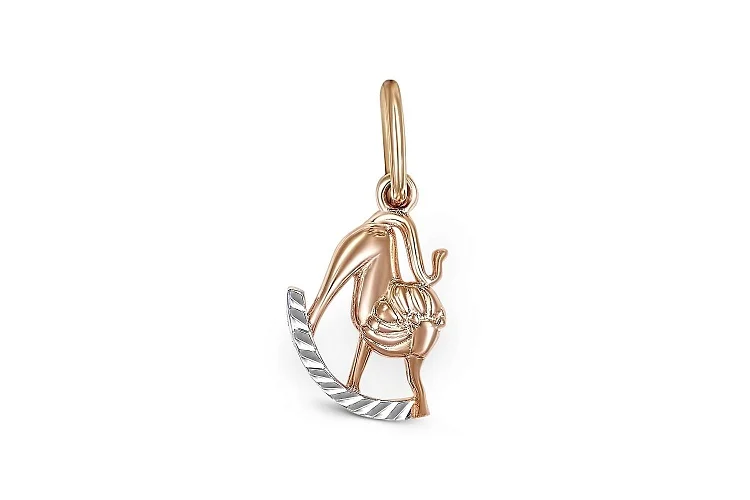 Подвеска Лев из красного золота без вставок