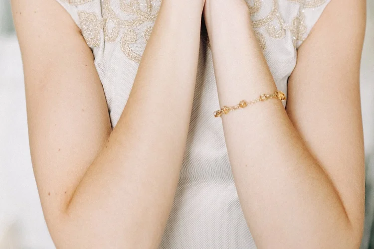 Браслет Дорожка из жёлтого золота с 8 цитринами