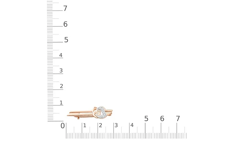 Брошь Цветок из красного золота с 7 фианитами