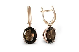 Серьги из красного золота с 2 раухтопазами