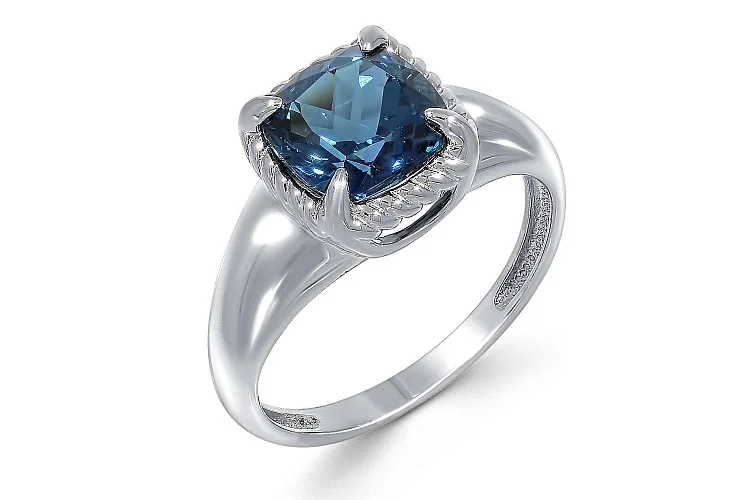 Кольцо из белого золота с топазом лондон