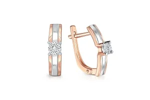 Серьги из красного золота с 2 бриллиантами