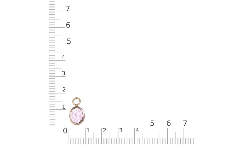 Подвеска серёг-трансформеров из красного золота с кварцем