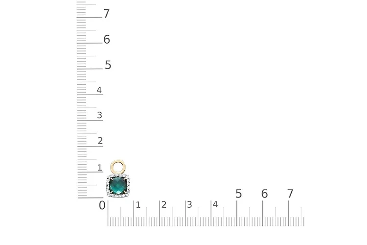 Подвеска серёг-трансформеров из жёлтого золота с кварцем и 20 фианитами