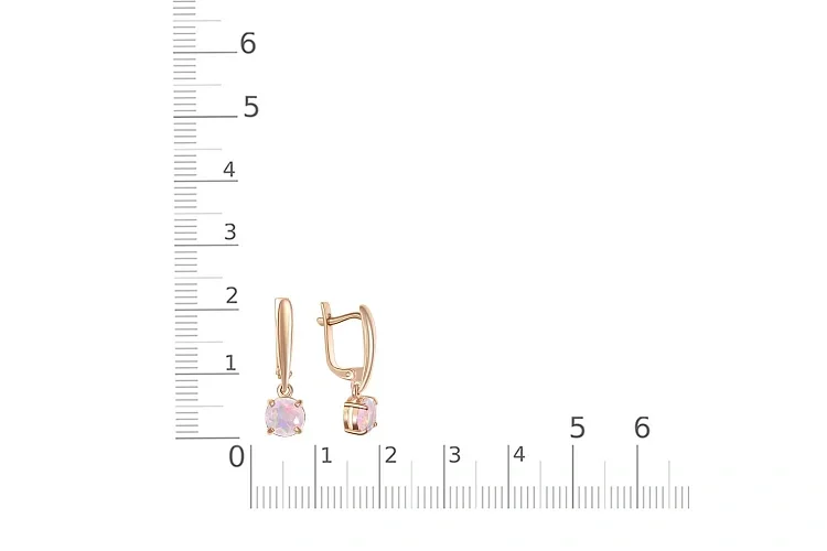 Серьги из красного золота с 2 опалами