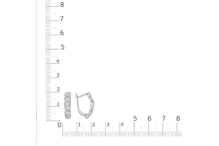 Серьги из белого золота с 6 бриллиантами